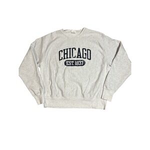 Vintage 90s Champion Men's Chicago Crew Neck Sweatshirt Large Reverse Weave